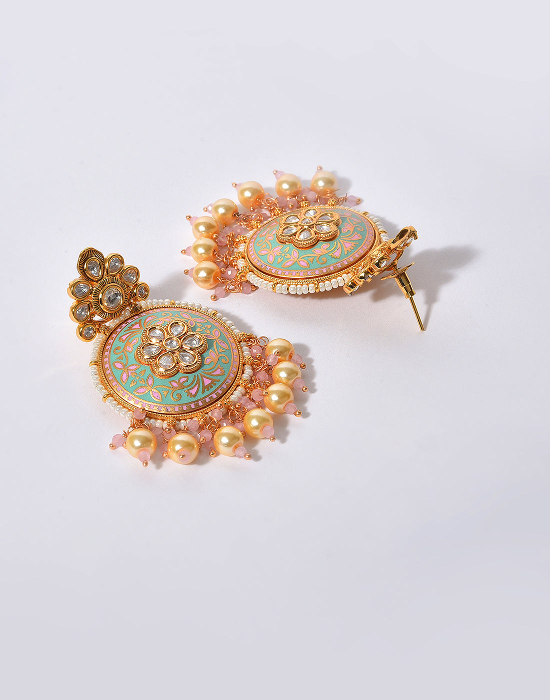 Beaded Meenakari Gold Plated Necklace Set