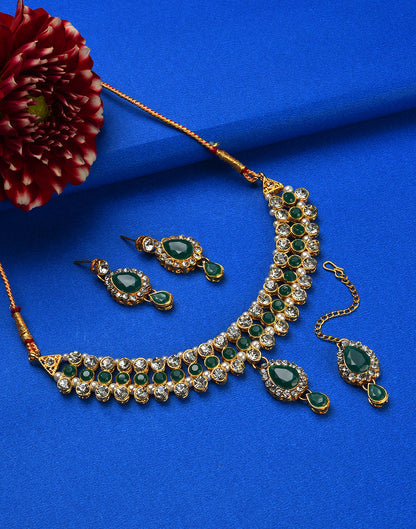 Gold Plated Designer Stone Necklace Set