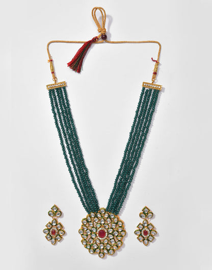 Gold Plated Designer Stone Necklace Set