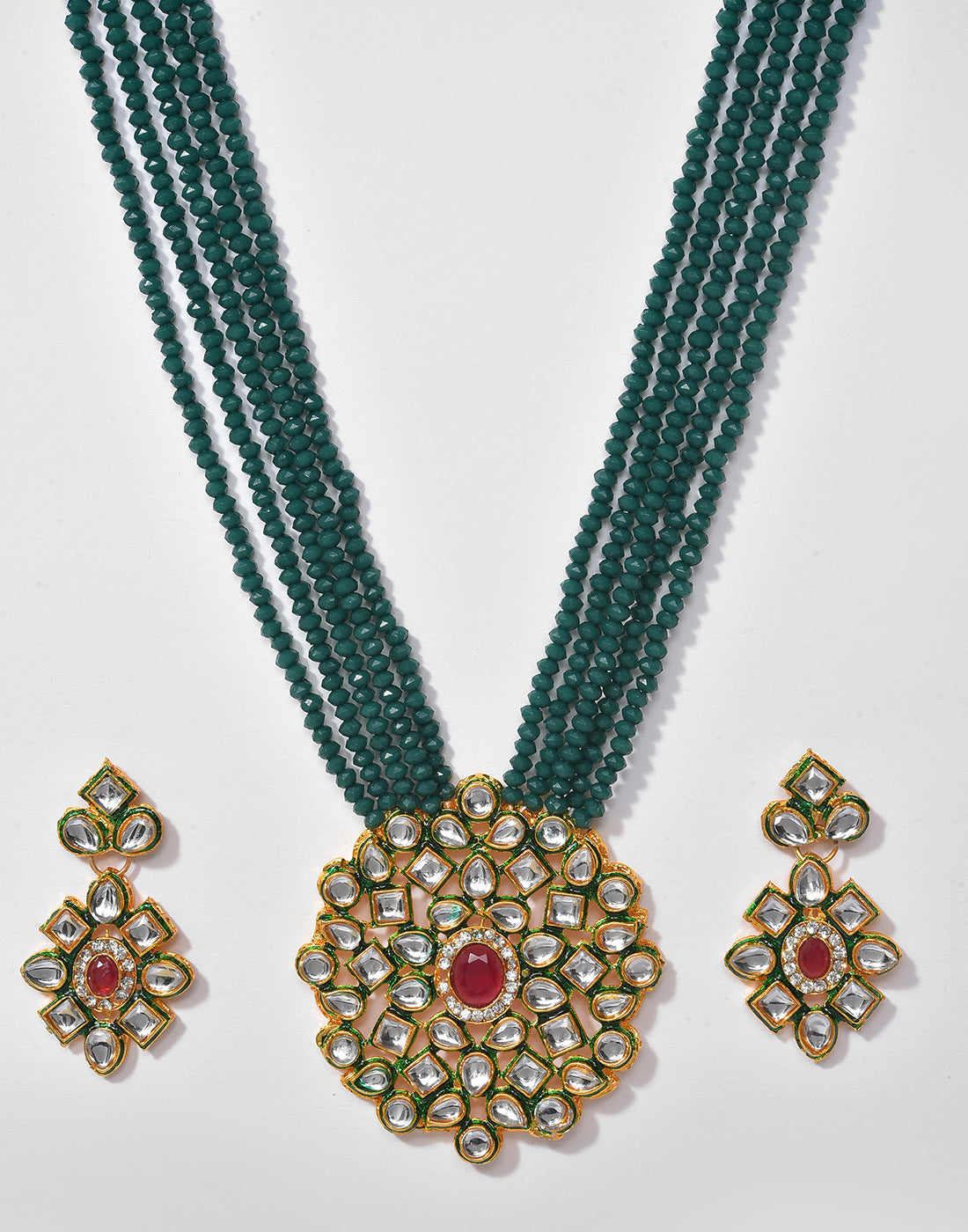 Gold Plated Designer Stone Necklace Set