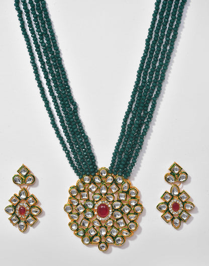 Gold Plated Designer Stone Necklace Set