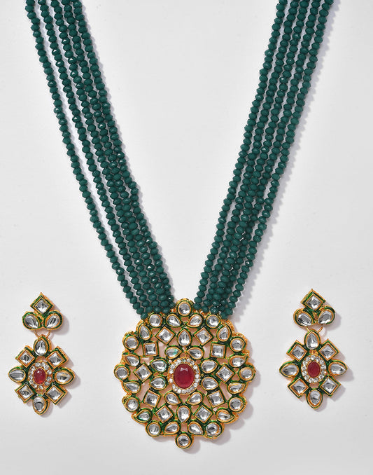 Gold Plated Designer Stone Necklace Set