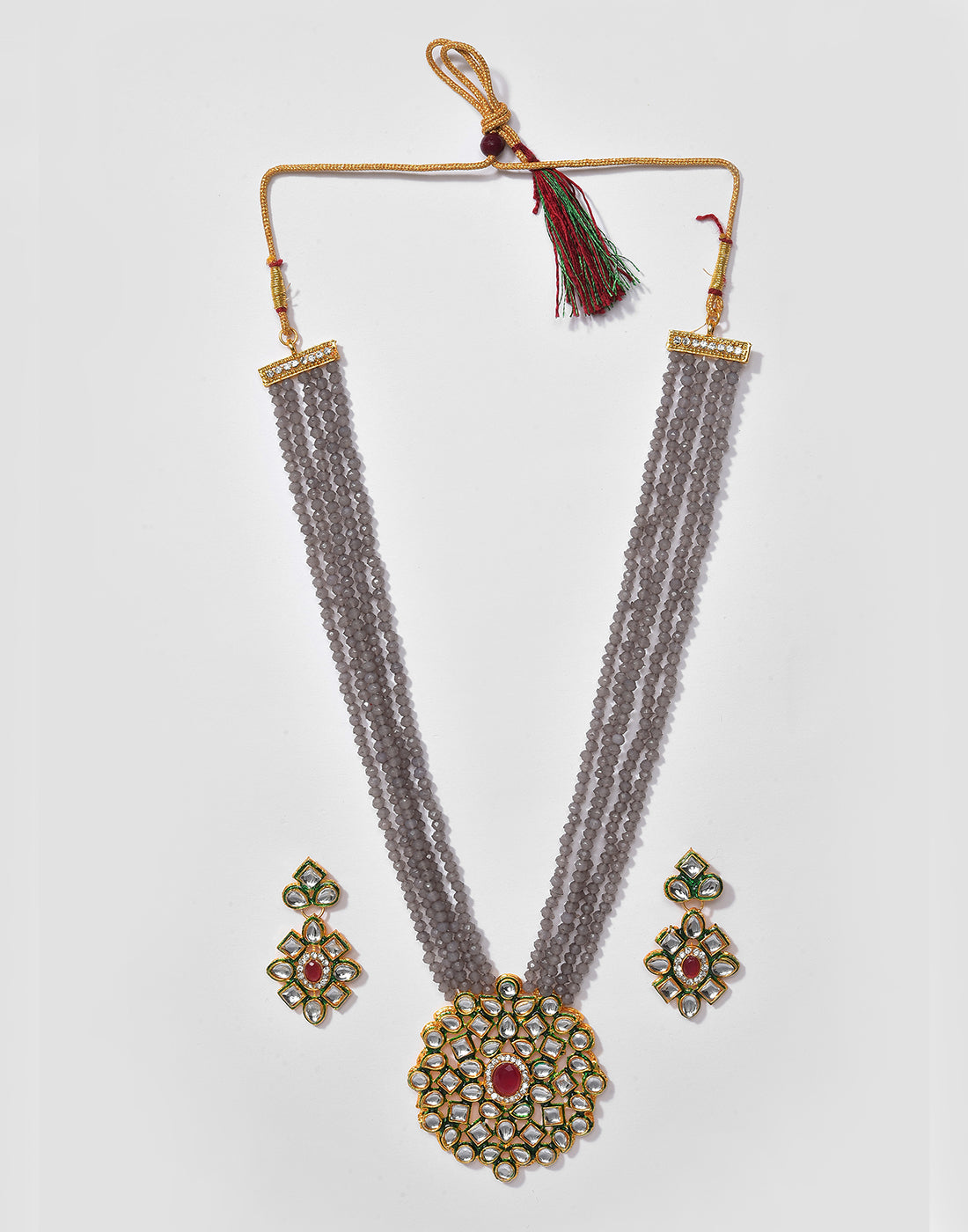 Gold Plated Designer Stone Necklace Set