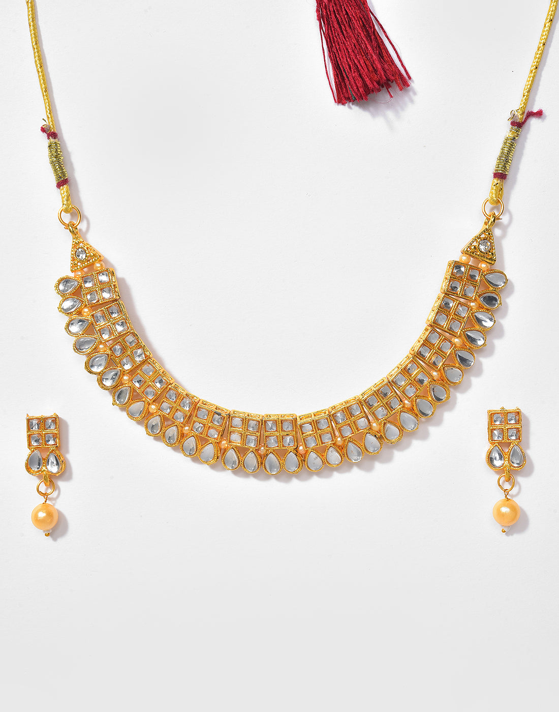 Gold Plated Designer Stone Necklace