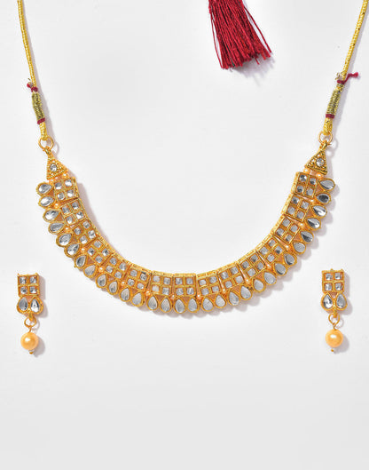 Gold Plated Designer Stone Necklace