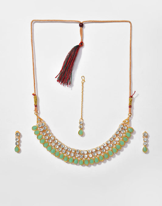 Gold Plated Designer Stone Necklace