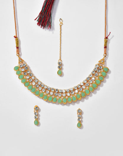 Gold Plated Designer Stone Necklace