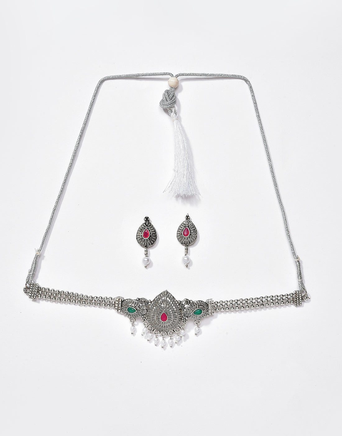 Meenakari Silver Plated Necklace