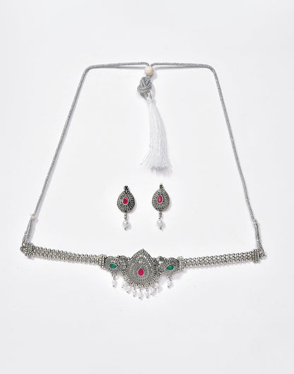 Meenakari Silver Plated Necklace