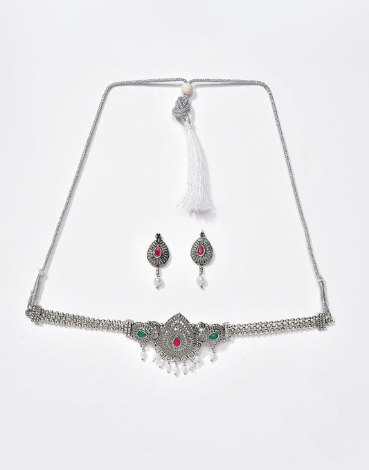 Meenakari Silver Plated Necklace