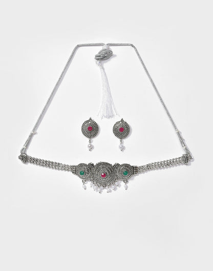 Meenakari Silver Plated Necklace