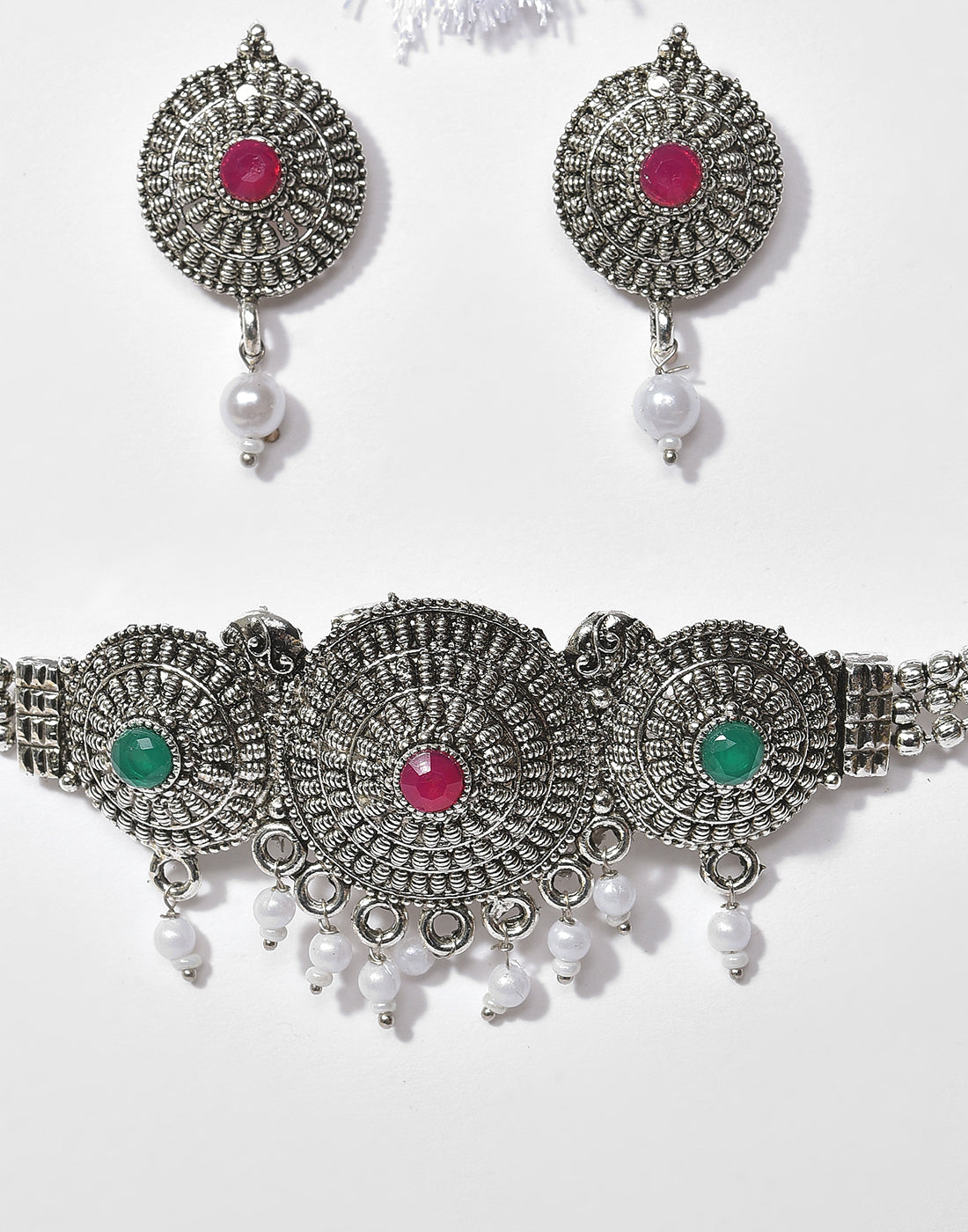 Meenakari Silver Plated Necklace