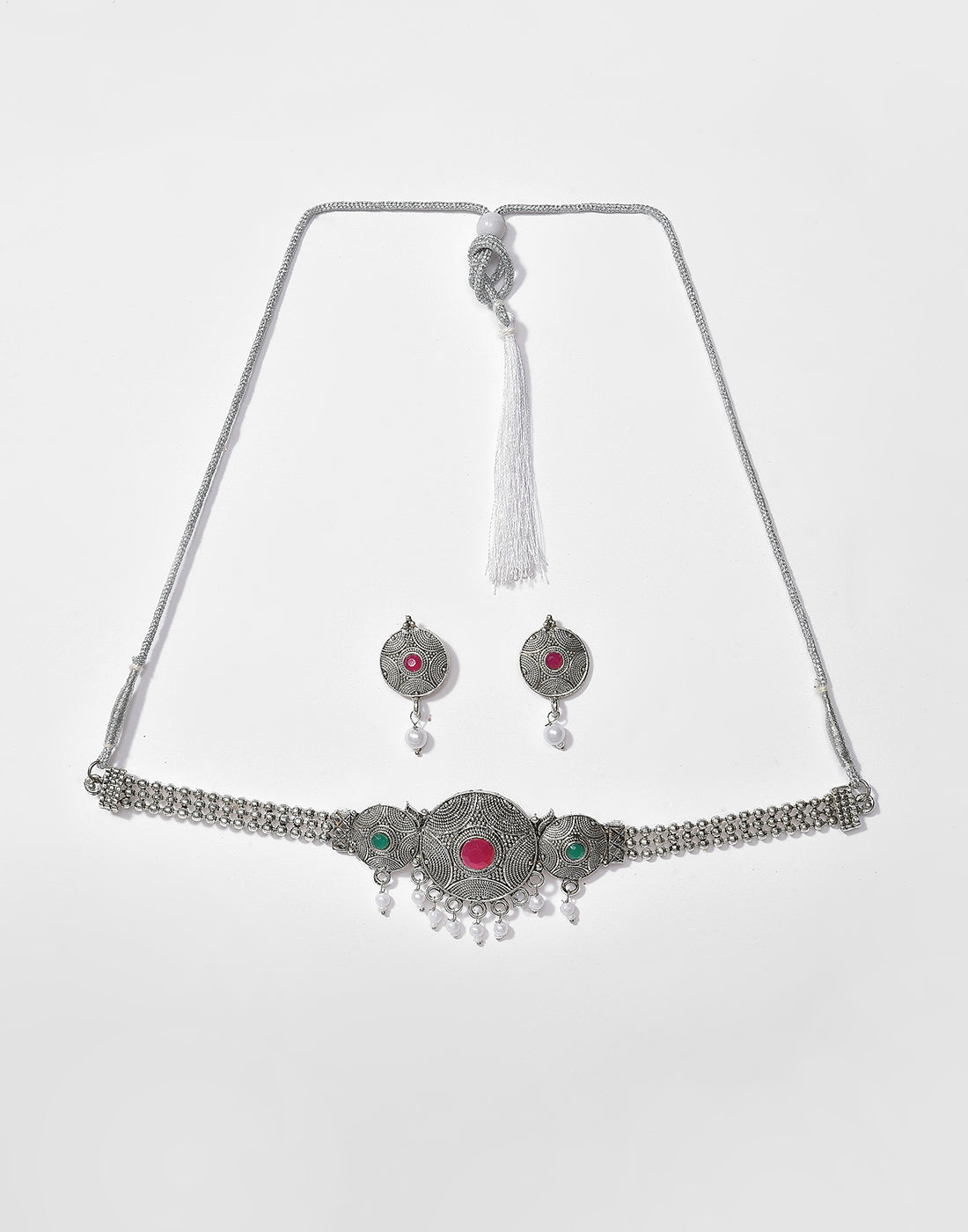 Meenakari Silver Plated Necklace