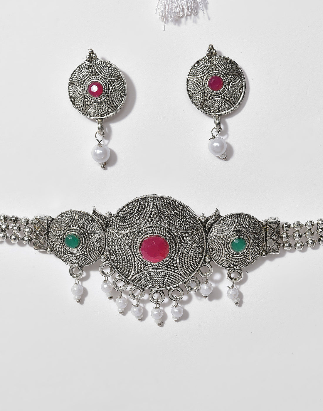 Meenakari Silver Plated Necklace