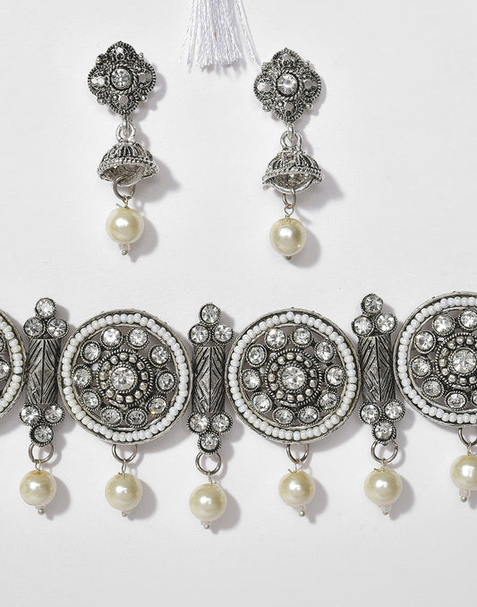 Meenakari Silver Plated Necklace
