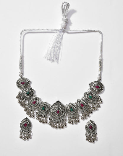 Meenakari Silver Plated Necklace