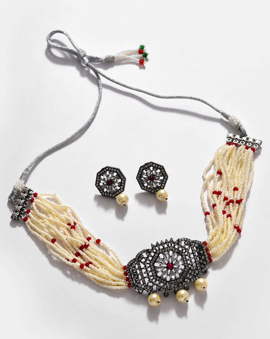 Gold-Plated Beaded Necklace Set