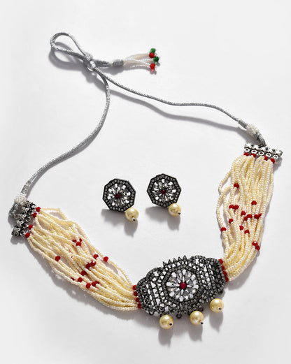 Gold-Plated Beaded Necklace Set