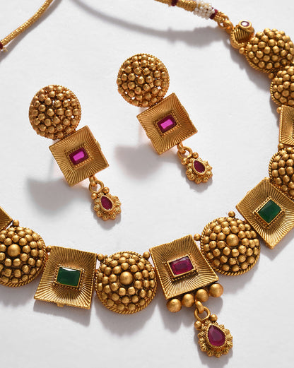 Gold-Plated Contemporary Jewellery Set