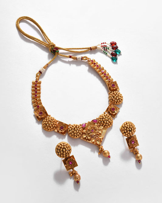 Gold-Plated Contemporary Jewellery Set