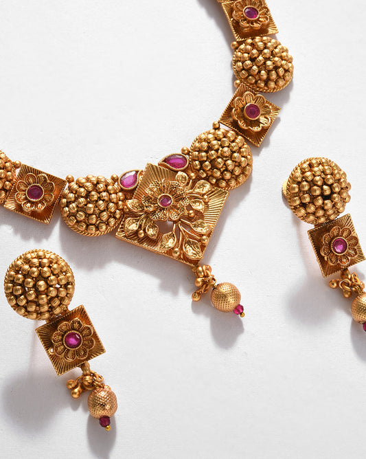 Gold-Plated Contemporary Jewellery Set