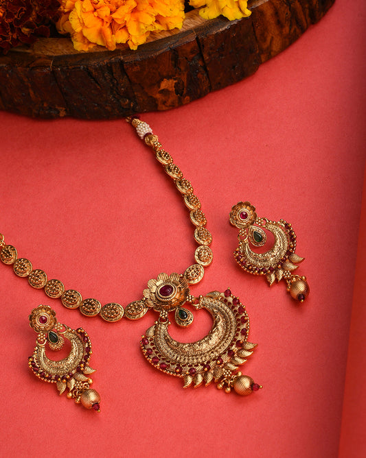 Gold-Plated Contemporary Jewellery Set