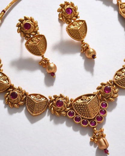 Gold-Plated Contemporary Jewellery Set