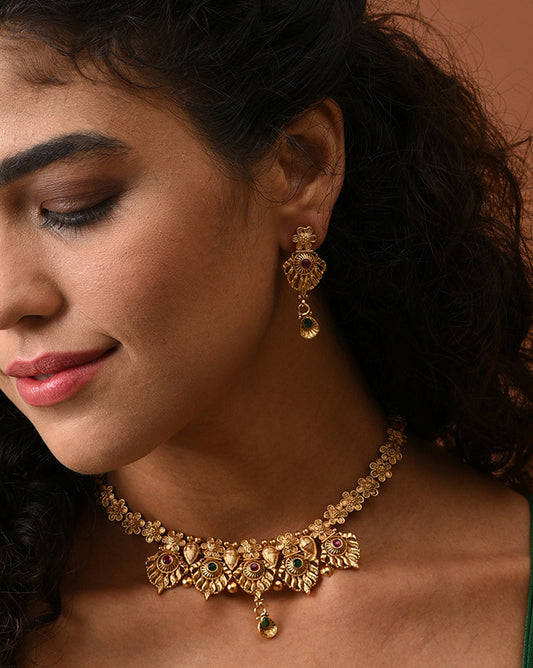 Gold-Plated Contemporary Jewellery Set