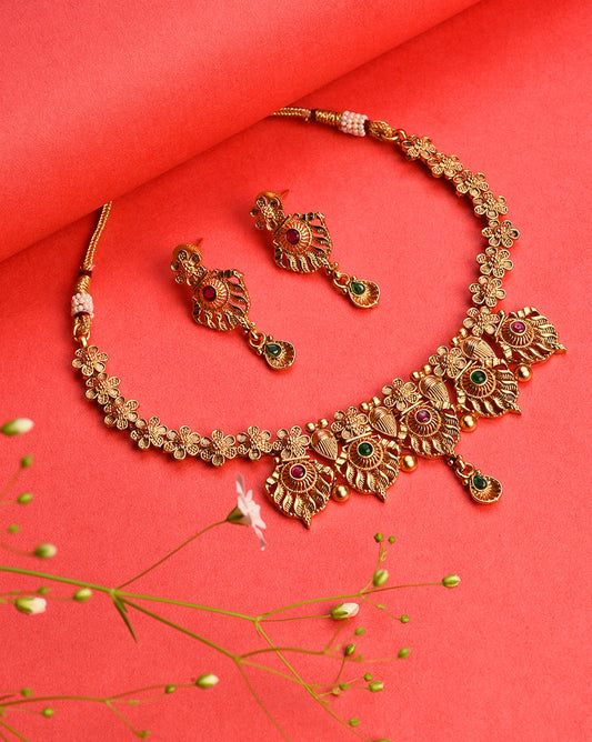 Gold-Plated Contemporary Jewellery Set