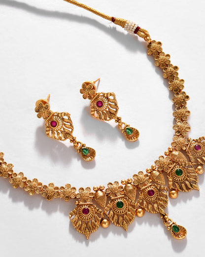 Gold-Plated Contemporary Jewellery Set