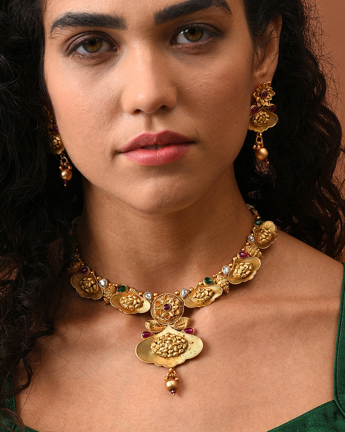 Gold-Plated Contemporary Jewellery Set