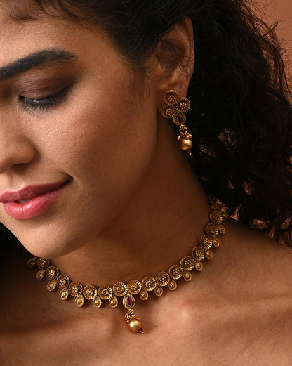 Gold-Plated Contemporary Jewellery Set