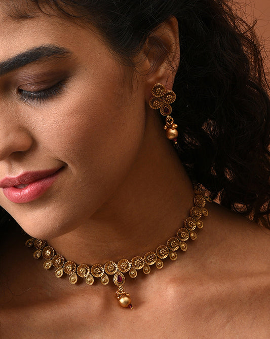 Gold-Plated Contemporary Jewellery Set