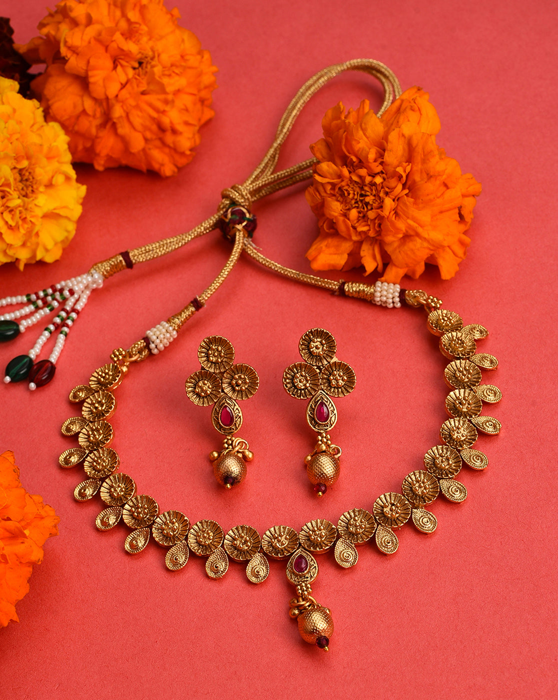 Gold-Plated Contemporary Jewellery Set