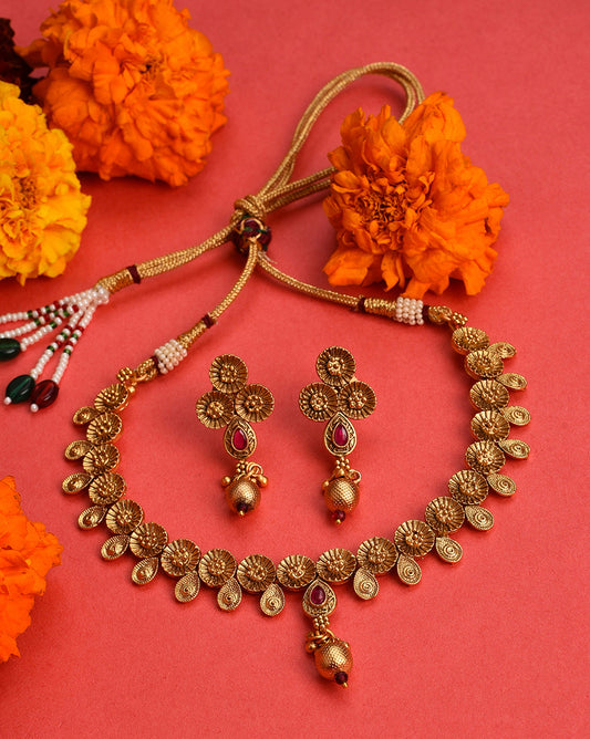 Gold-Plated Contemporary Jewellery Set