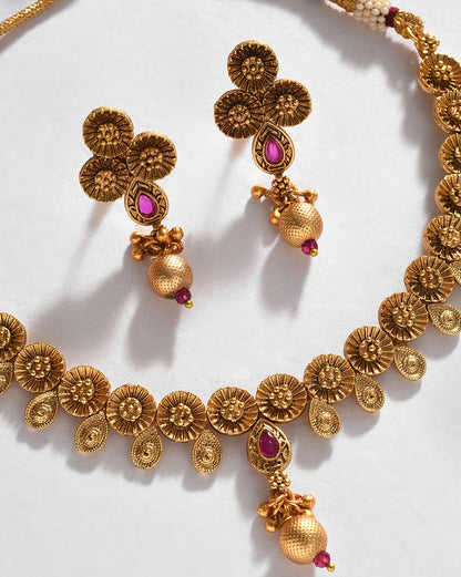 Gold-Plated Contemporary Jewellery Set