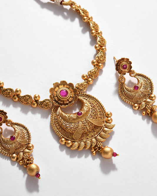 Gold-Plated Contemporary Jewellery Set