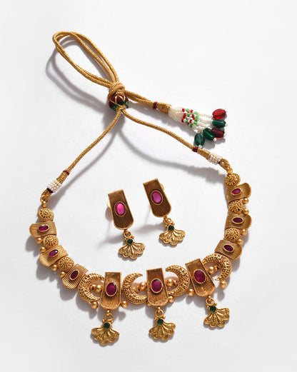 Gold-Plated Contemporary Jewellery Set