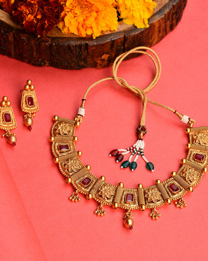 Gold-Plated Contemporary Jewellery Set