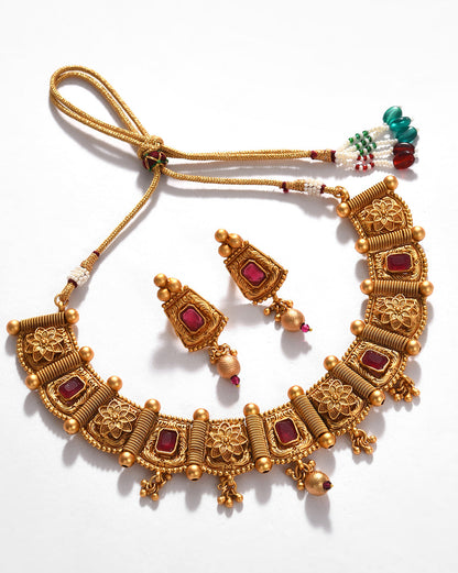 Gold-Plated Contemporary Jewellery Set