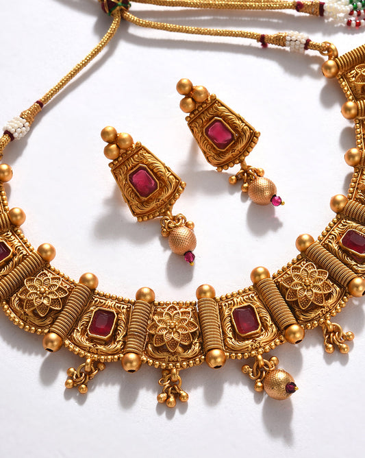 Gold-Plated Contemporary Jewellery Set