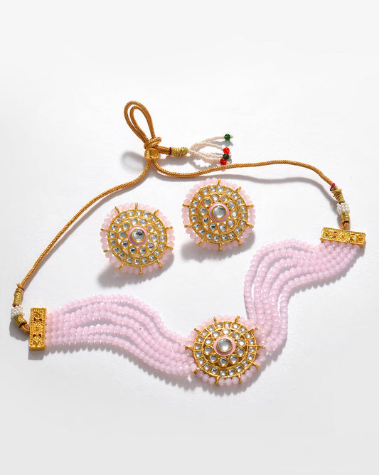 Gold-Plated Beaded Necklace Set