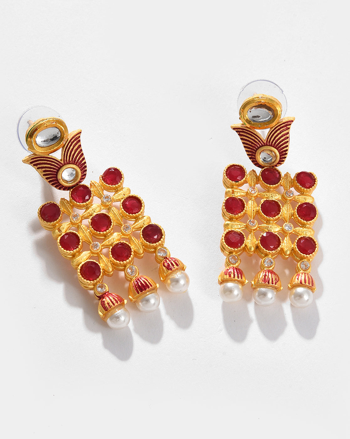 Gold Plated Designer Kundan Necklace and Earrings Set