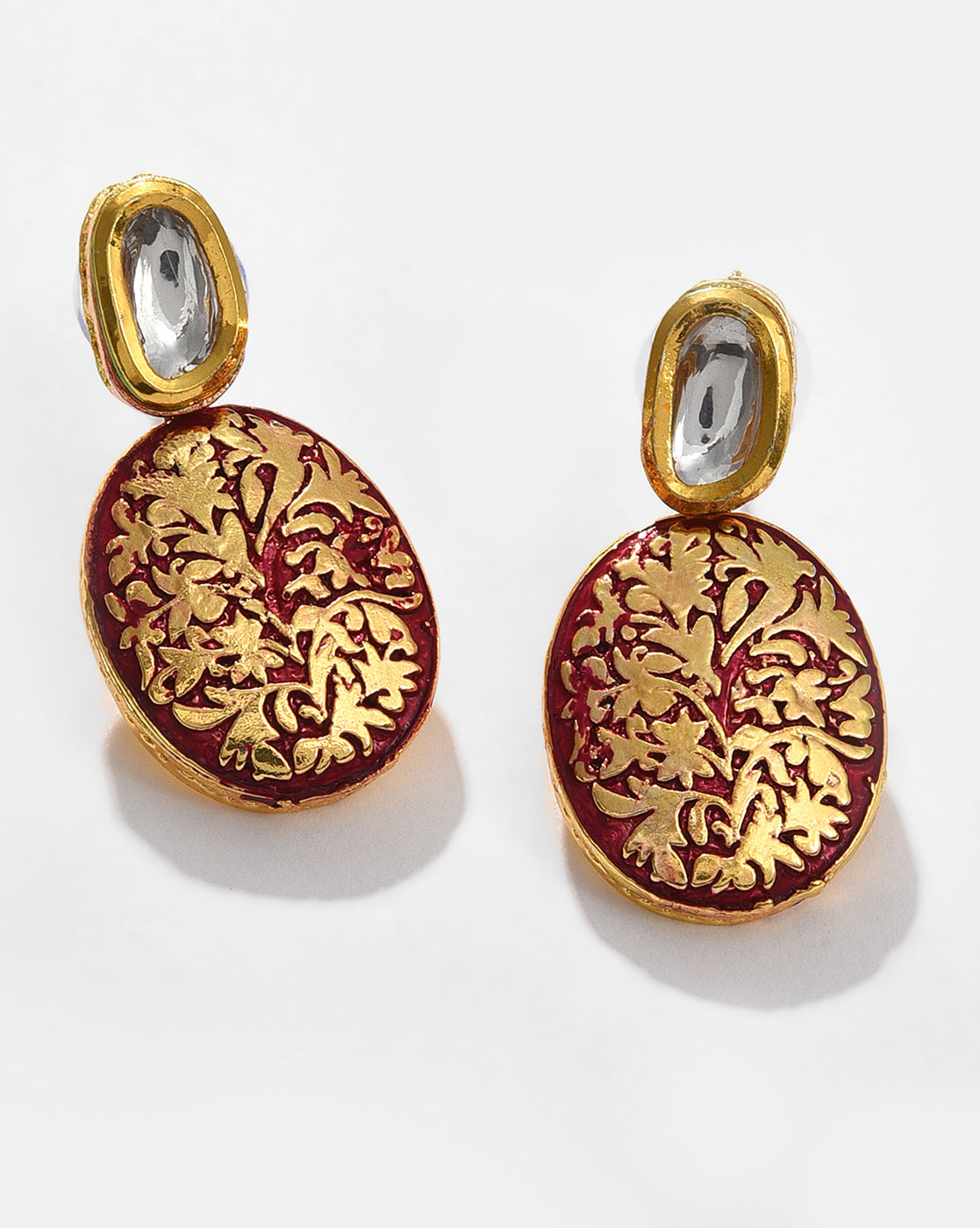 Gold Plated Designer Kundan Necklace and Earrings Set