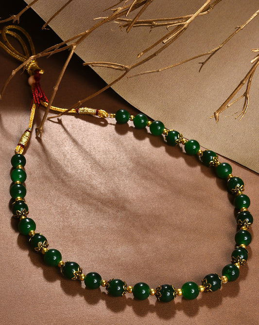 Women Green Pearls Mala