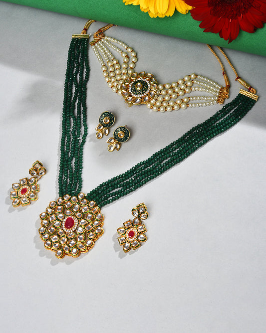 Green Kundan Bridal Jewellery Set