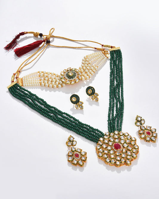 Green Kundan Bridal Jewellery Set