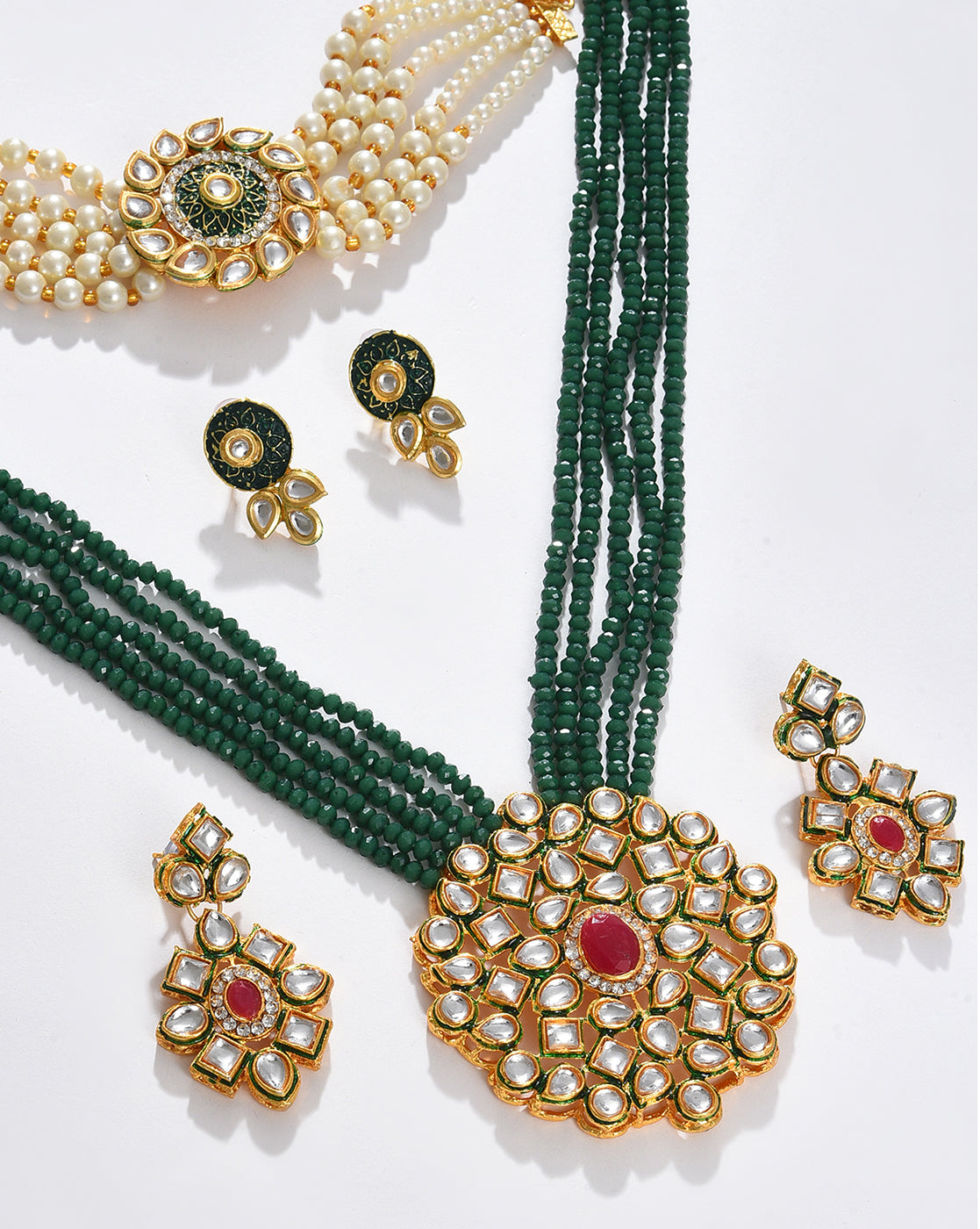 Green Kundan Bridal Jewellery Set