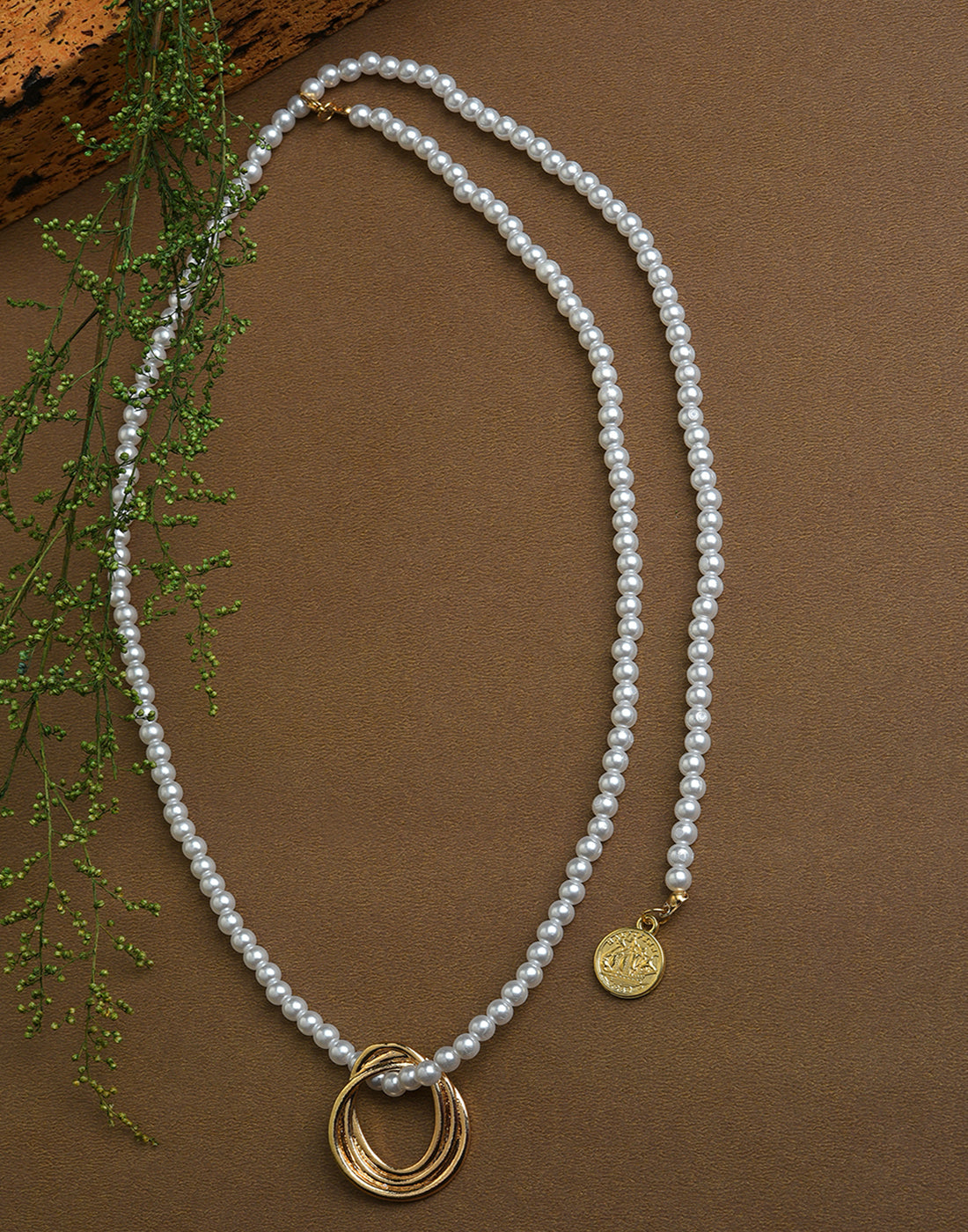 Gold Plated Pearl Beaded Necklace