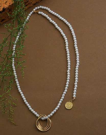 Gold Plated Pearl Beaded Necklace